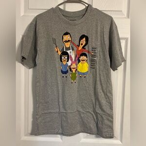 Bobs Burgers Size Medium Gray Graphic Print Tshirt Short Sleeve Crew Neck Nwt